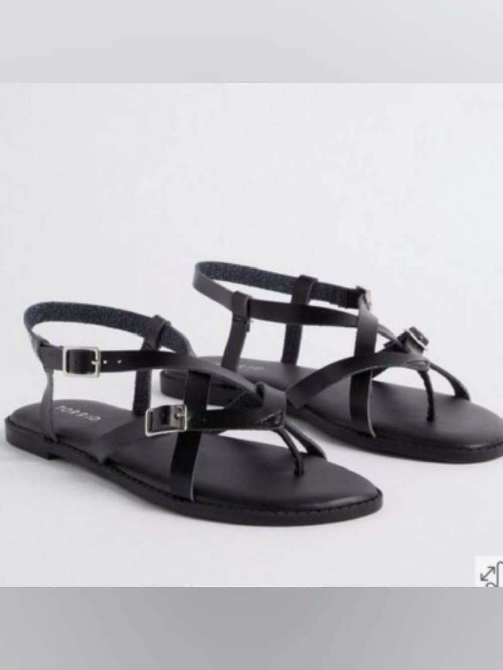 TORRID Toe Post Gladiator Sandal black leather size 11 women M9
